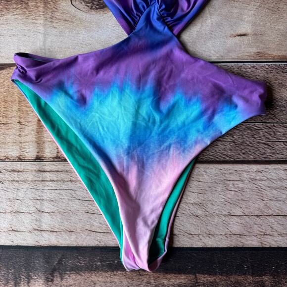 Ague Bendita Vini Malibu One-Piece Crisscross Front Cutouts Open Back Large - Picture 3 of 9